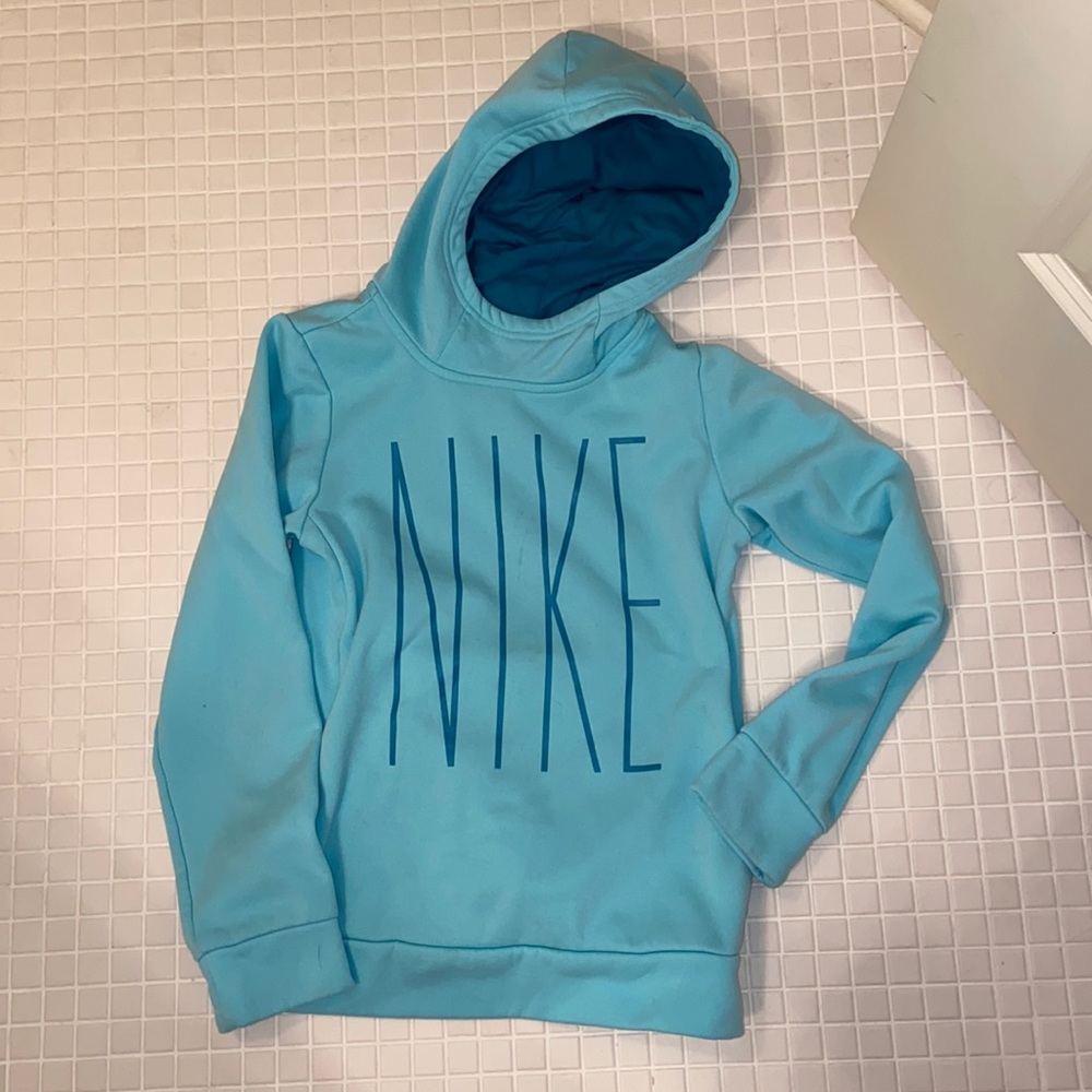 Girls light turquoise w teal lining hoodie